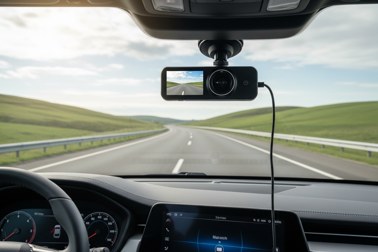 Dashcam montée dans une voiture